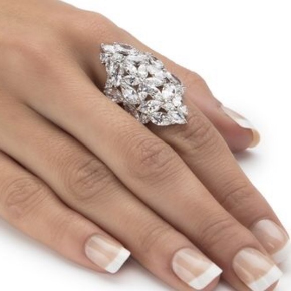 Jewelry - Marquis-Cut CZ Cluster Ring 9.3 carats T.W.